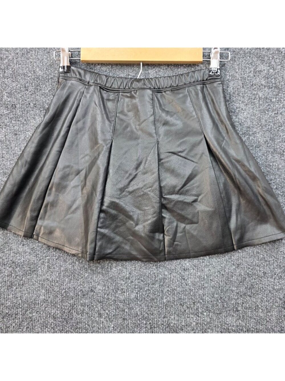 Whimsygoth Faux Leather Pleated Skort Youth L Black Grunge Moto Y2K Festival